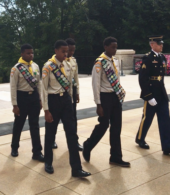 Several Pathfinders from the Seabrook Church presented a wreath at the Tomb of the Unknown Solider, this fall.