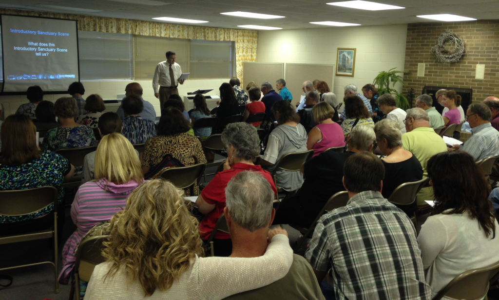 More than 60 people attended Revelation 101, including a local Methodist pastor, members from a local baptist church and Mormon missionaries.