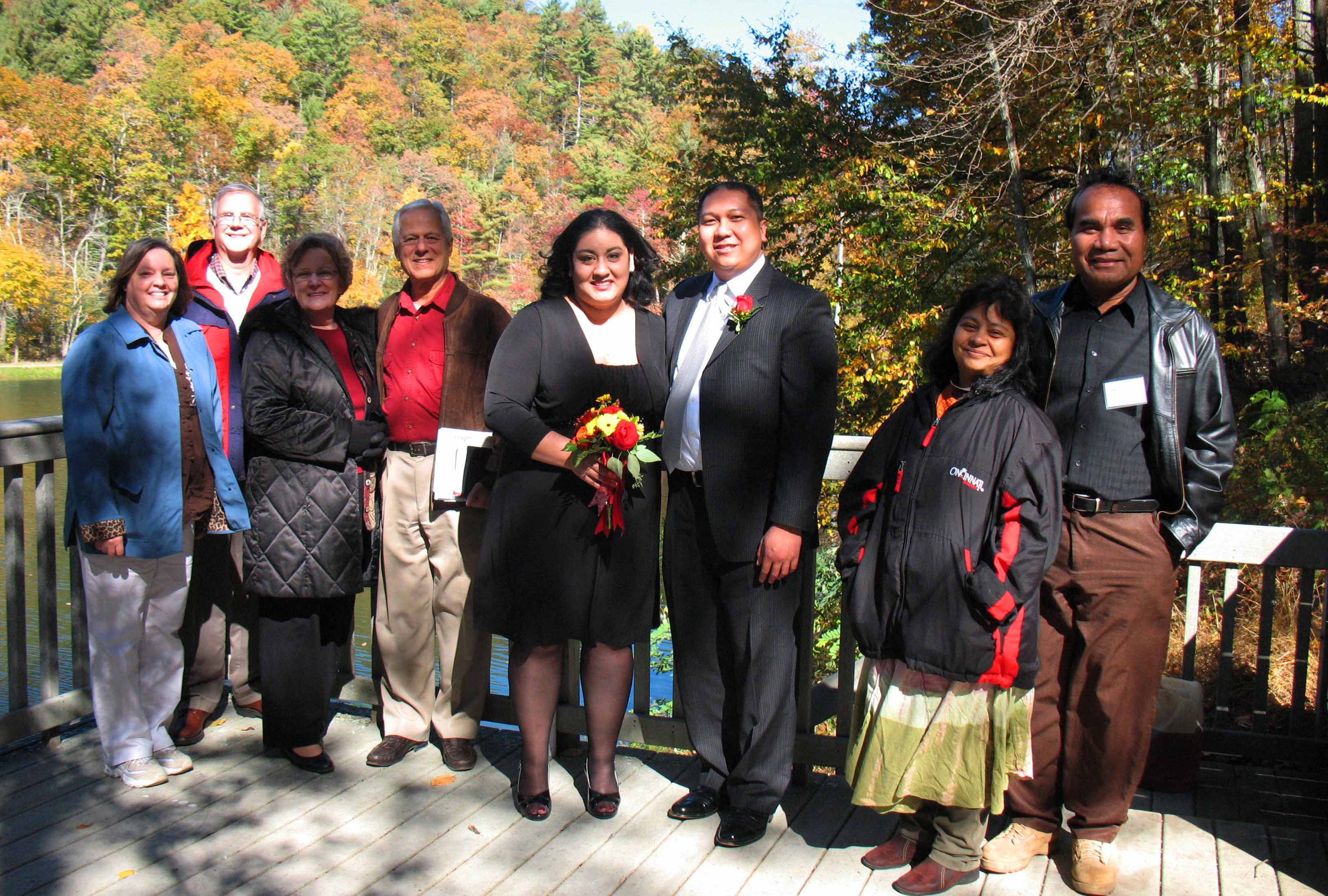 Annie & Joe Benedetti, Glenda & Carl Ashlock, DeeDee & Audie Franks, and Bertha & Domingko Saladier, celebrate after the Franks’ vow renewal ceremony.