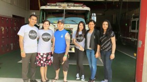 WAYS groups went to different stations to give handwritten thank you notes to firefighters. Pictures:  Josant Barrientos (youth director for Potomac Conference), Claudya Barrientos (Conference Clerk), Fireman, Linda Contreras (Youth, 14) Dalia Guerrero (Youth, 14), Invited Youth. 