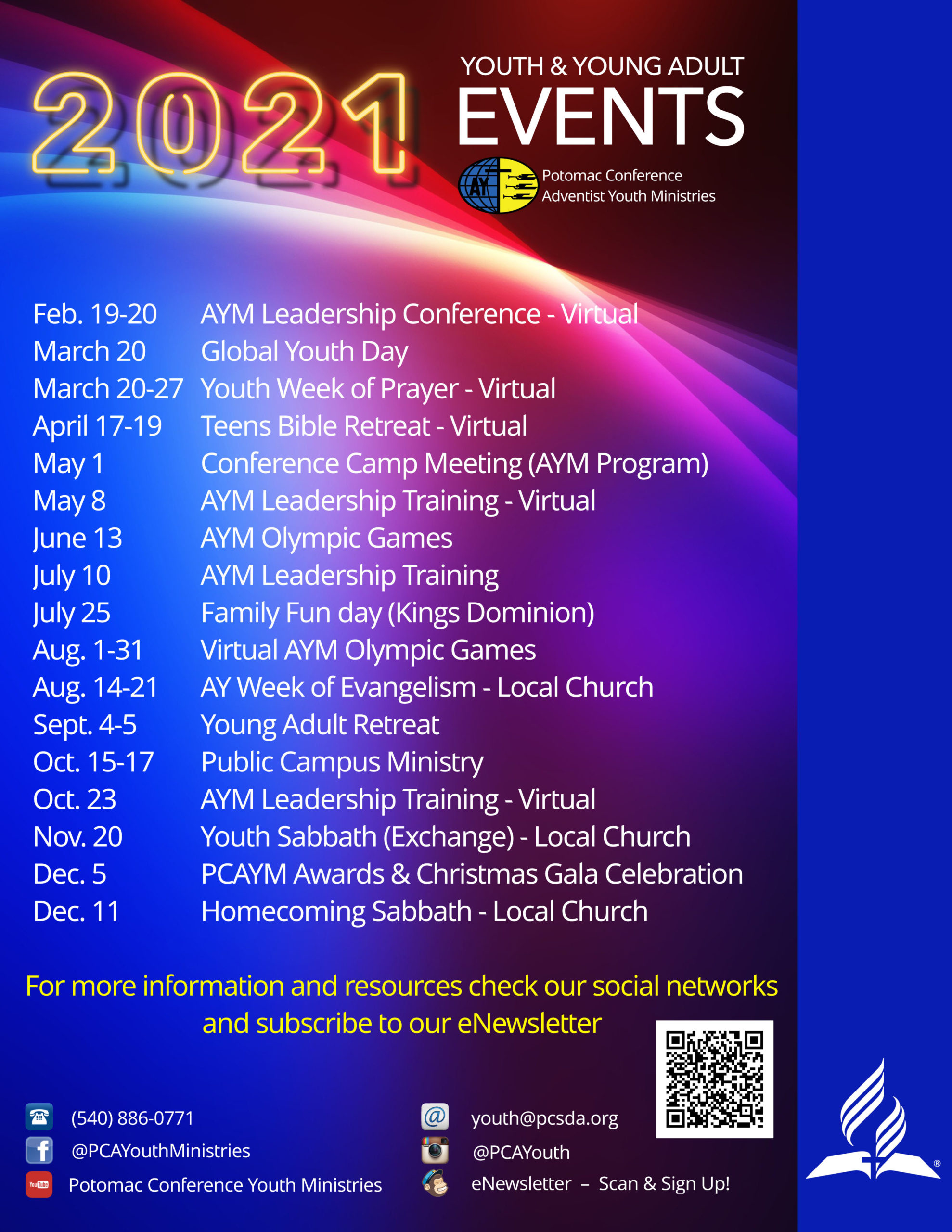PCAYM Calendar 2021